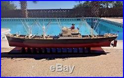 50 American Scout Rc Model Boat, All Wood, Nos Dumas 12vt, Motor & Gear Futaba