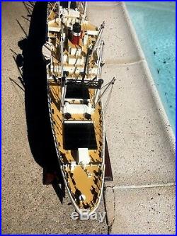 50 American Scout Rc Model Boat, Wood, Nos Dumas 12vt, Motor & Gear Futaba