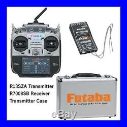 FUTABA 18SZA 18SZ 18 CHANNEL RC AIRPLANE RADIO SYSTEM With R7008SB & FREE TX CASE