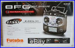 Futaba 8FG SUPER 2.4G 14ch FASST Computer Radio + R6303SB RX Mode-1 In Box