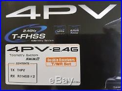 New Futaba 4PV 4-Channel 2.4GHz S-FHSS/T-FHSS Radio System withR314SB Receiver x 2