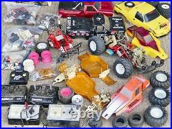 RC Car lot 1980s 1990s Team Associated Futaba Tamiya chassis rc-10 gold tires
