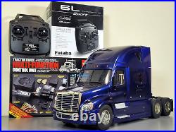 Tamiya R/C 1/14 Blue Freightliner Cascadia Truck+ MFC-01 LED Sound Unit +Futaba