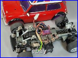 Use Tamiya 1/10 RC Rover Mini Cooper Racing FF M-03 Chassis + Futaba ESC + Servo