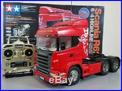 Use Tamiya R/C 1/14 Scania R620 Highline Semi Truck +Futaba +Servo +ESC +Battery