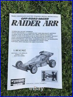 Used RC Classic / Vintage Kyosho Raider ARR #3186 with Futaba, Pro Line, & Manual