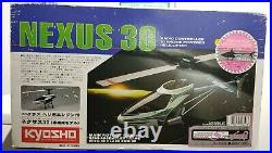 Vintage 1998 Kyosho Nexus 30 Nitro Helicopter & Futaba 6 Channel Remote Lot New