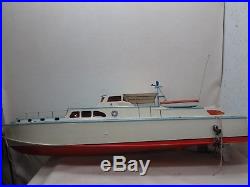 Vintage 50 Mahogany RC Model Dauntless Pond Boat OS Max Engine Futaba Dumas