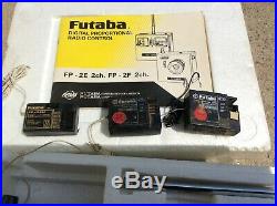 Vintage Futaba 2 Channel Radio FP-2F Complete box wheel system RC racing history