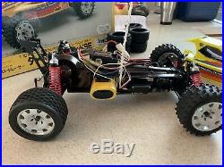 Vintage Kyosho Turbo Optima Mid SE 1/10 4WD With Futaba Controller And Extras