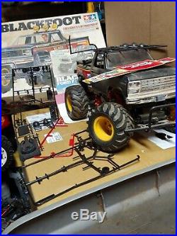 Vintage Tamiya Blackfoot rc truck 2wd parts lot project kit electric futaba