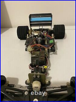 Vintage Tamiya F102 Tyrrell with radio gear (F103, F102, F101, F1, Futaba MC116)