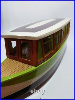 Wooden Handmae Model RC Boat Vintage with Futaba T2ER READ DESCRIPTION